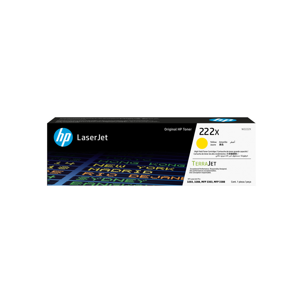 Toner HP 222X Amarillo LaserJet M3201/M3202/M3303 2500 páginas W2222X