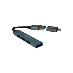Hub Treqa USB Type-C a 4 Puertos USB 3.0 Silver