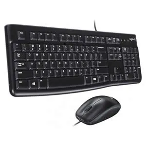 Combo Teclado Mouse Logitech MK120 USB Resistente a Salpicaduras Negro