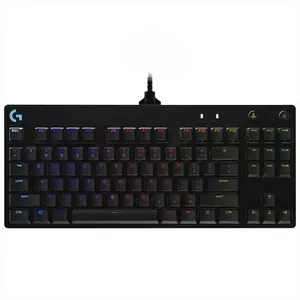 Teclado Logitech Gaming G Pro RGB Mecánico Switches GX Azul Cableado Negro