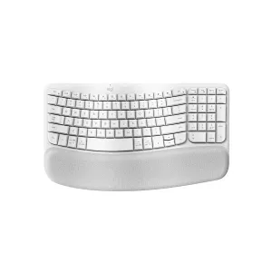 Teclado LOGITECH Wave Keys Ergonómico con Reposamanos Wireless USB White