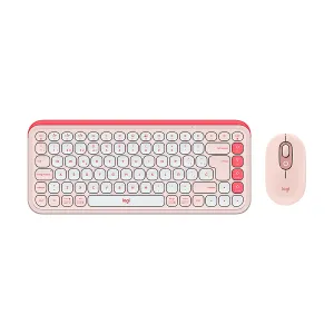 Teclado + Mouse Logitech POP Icon Combo Inalámbrico Bluetooth Rose