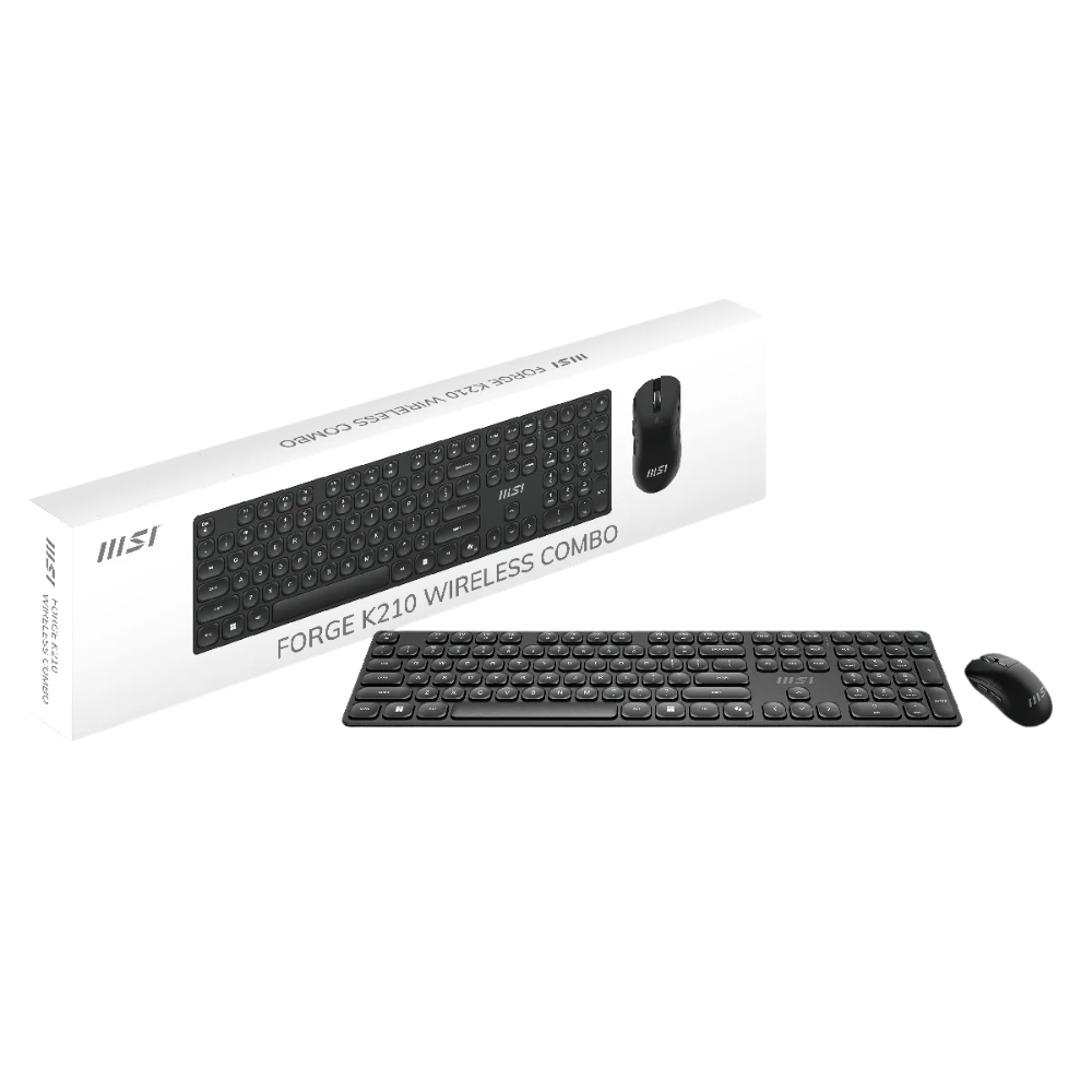 Combo Teclado y Mouse MSI Forge K210 Wireless Recargable