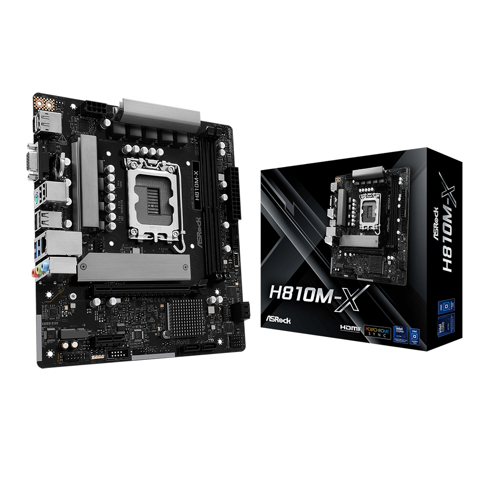 Mainboard Asrock H810M-X LGA1851 DDR5 2 Slots HDMI-DP 2.5G mATX WiFi