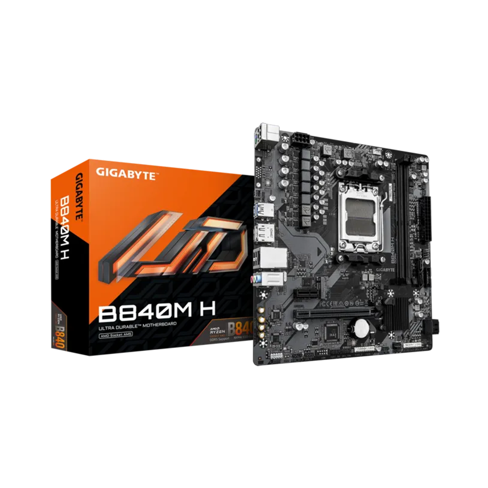 Mainboard Gigabyte B840M H 1.0 AM5 DDR5 2 Slots HDMI DP Gigabit LAN mATX