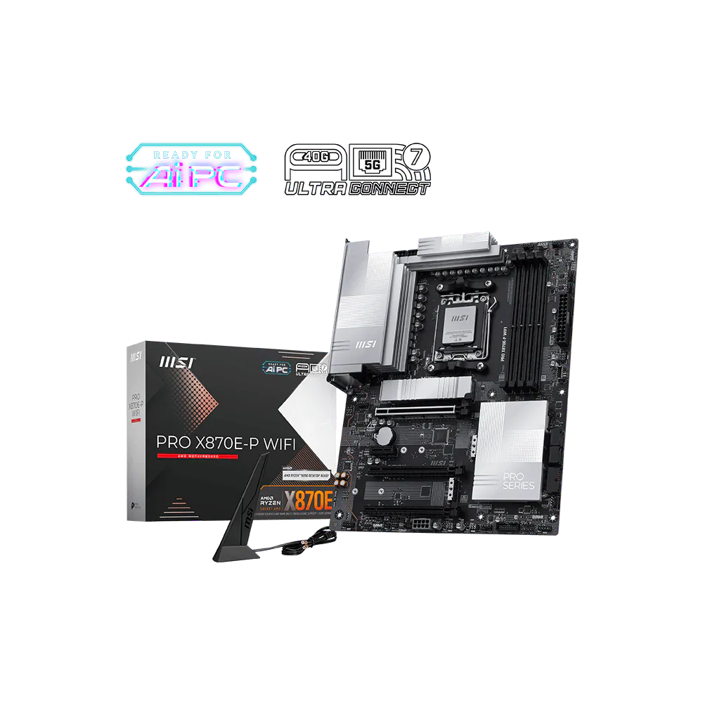 Mainboard MSI PRO X870E-P WiFi AM5 DDR5 4 Slots HDMI 5G LAN WiFi 7 ATX