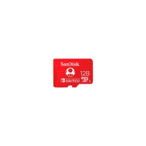 Memoria microSDXC SanDisk 128GB 100MB/s Licencia Nintendo Switch con Adaptador