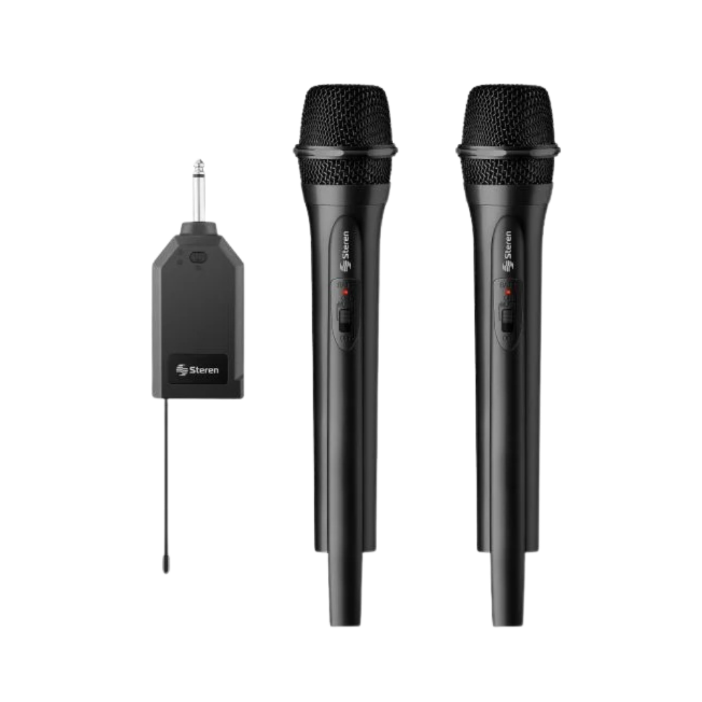 Pack Micrófonos Inalámbricos Steren VHF Receptor