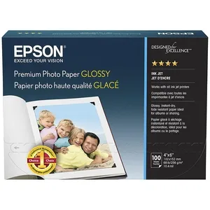 Papel Epson Premium Glossy Borderless 4x6 100 Unidades