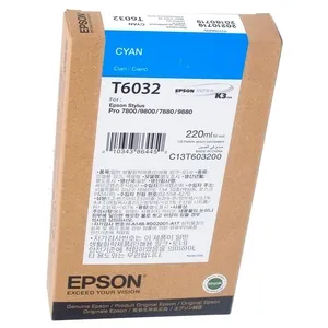 Cartucho de Tinta Epson T603200 Cian 220ml para Stylus Pro 7800 7880 9800 9880