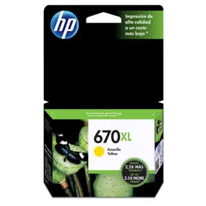 Cartucho de Tinta HP 670XL Amarillo CZ120AL