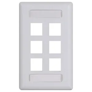 Accesorio Genérico Faceplate Classic 6 Puertos 1G con Estación de ID Blanco