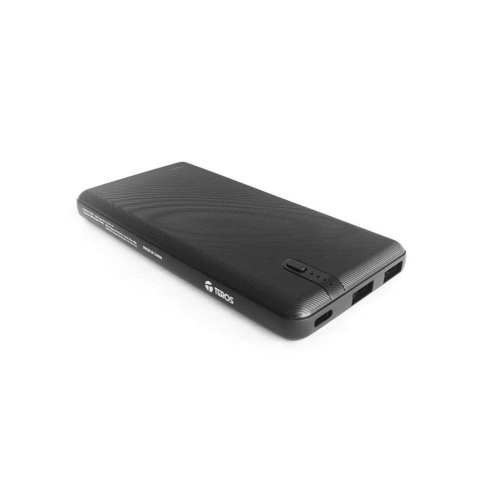 PowerBank Teros TE-7053N 10000mAh PD 20W Litio Grado A Entrada USB-C 2 Salidas USB-A