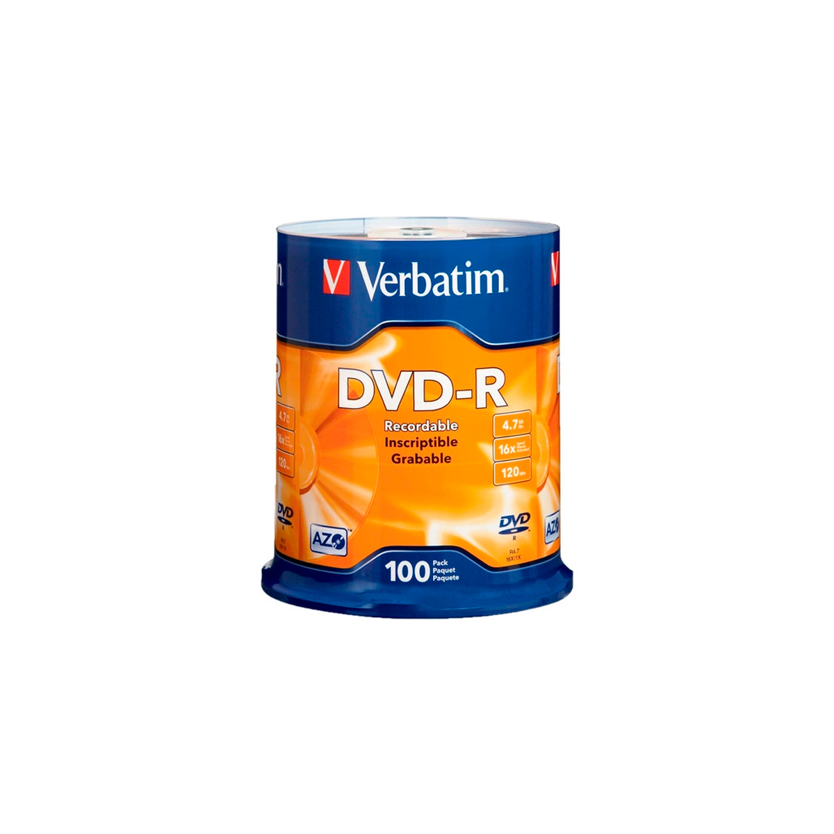 Insumo de Impresión Verbatim 96525 DVD-R 4.7GB 16X 100PK Bulk