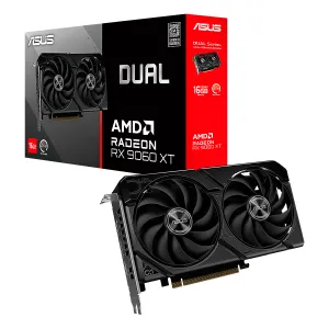 Tarjeta de Video ASUS Dual Radeon RX 9060 XT 16GB GDDR6 128-bit HDMI 2x DP 2 Ventiladores PCIe 5.0 3 Años Garantía
