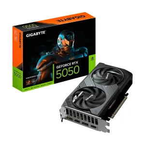 Tarjeta de Video Gigabyte GeForce RTX 5050 Windforce OC 8GB GDDR6 128-bit 2x HDMI 2x DP 2 Ventiladores PCIe 5.0