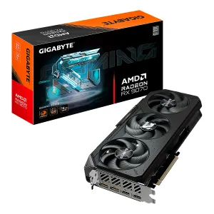 Tarjeta de Video Gigabyte Radeon RX 9070 Gaming OC 16GB GDDR6 256-bit 2xDP 2xHDMI 3 Ventiladores PCIe 5.0