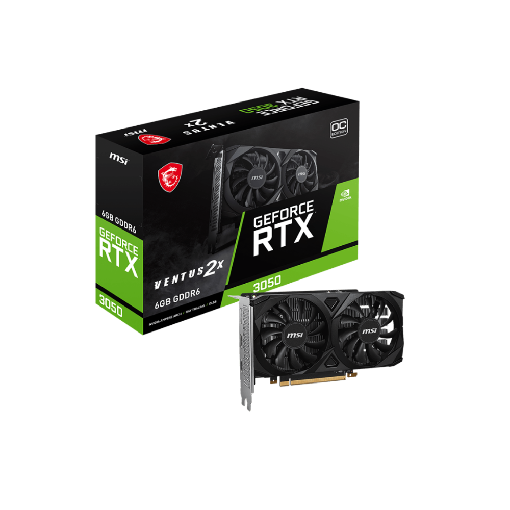 Tarjeta Gráfica MSI GeForce RTX 3050 6GB DDR6 Ventus 2X OC