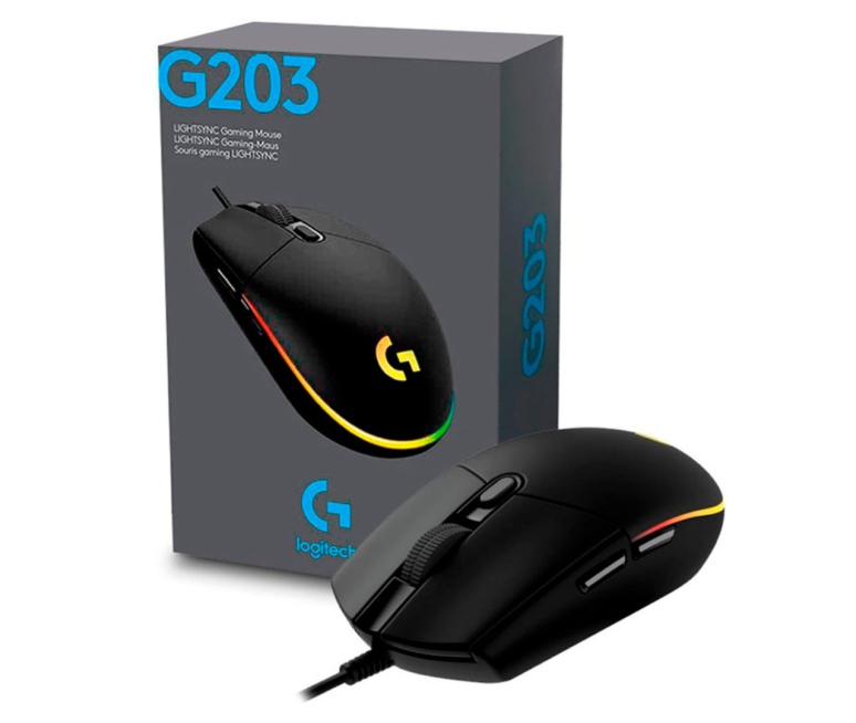 Mouse Logitech G203 LightSync Negro