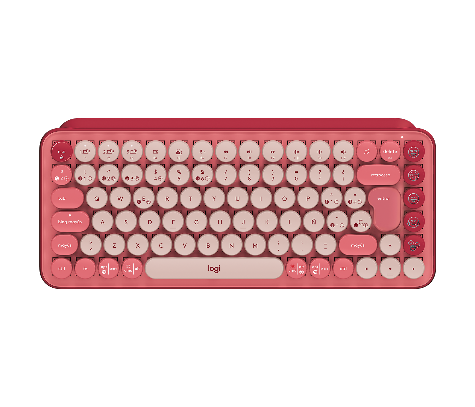 Teclado Logitech POP Keys Mecánico Inalámbrico Rosado