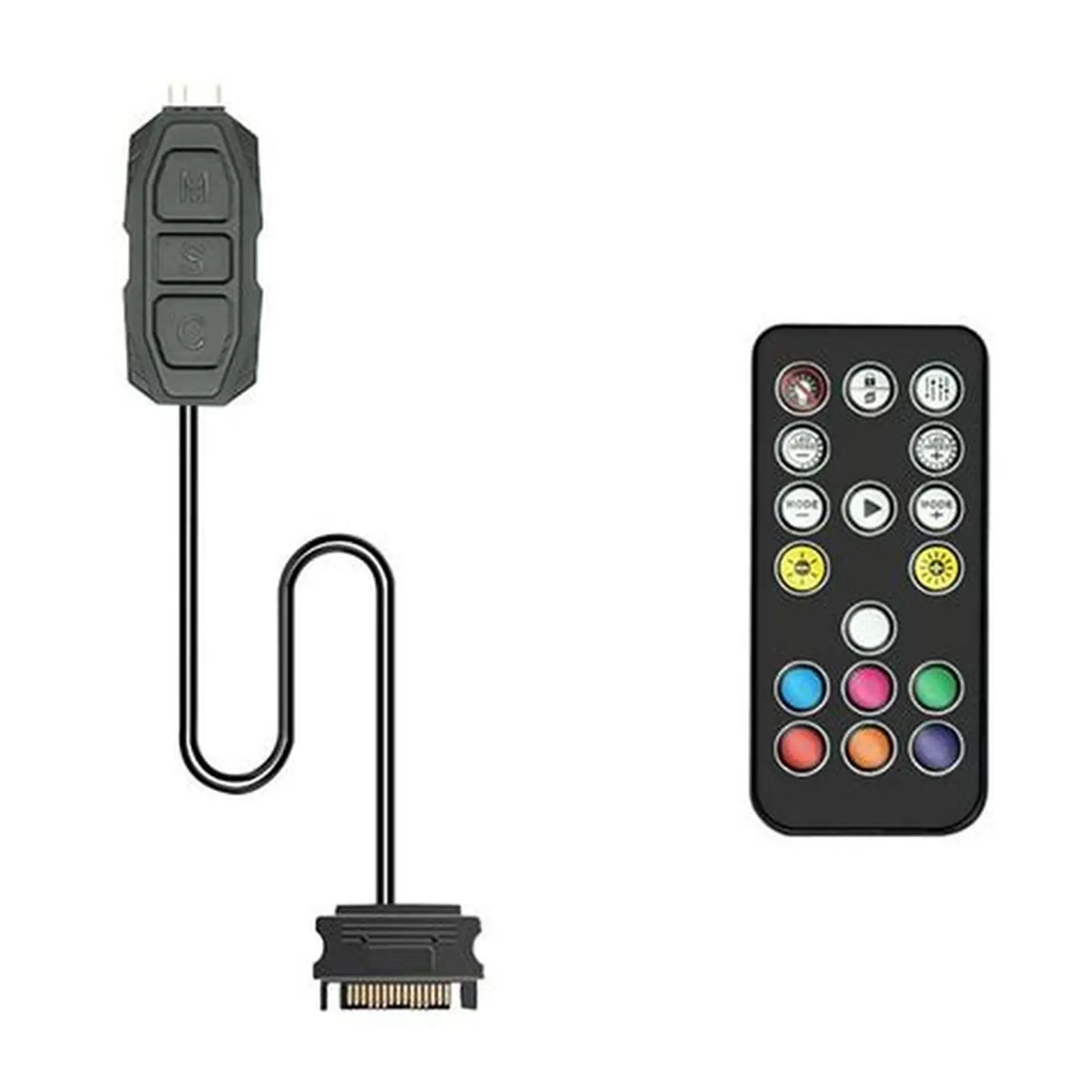 Controlador RGB 3 Botones Negro con Control Remoto