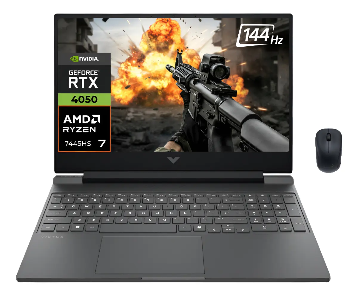 Laptop HP Victus AMD Ryzen 7 7445HS 16GB RAM 512GB SSD RTX 4050 6GB 144Hz 15.6 Pulgadas