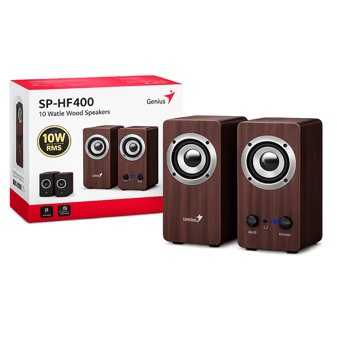 Parlantes Genius SP-HF400 10W Dark Wood