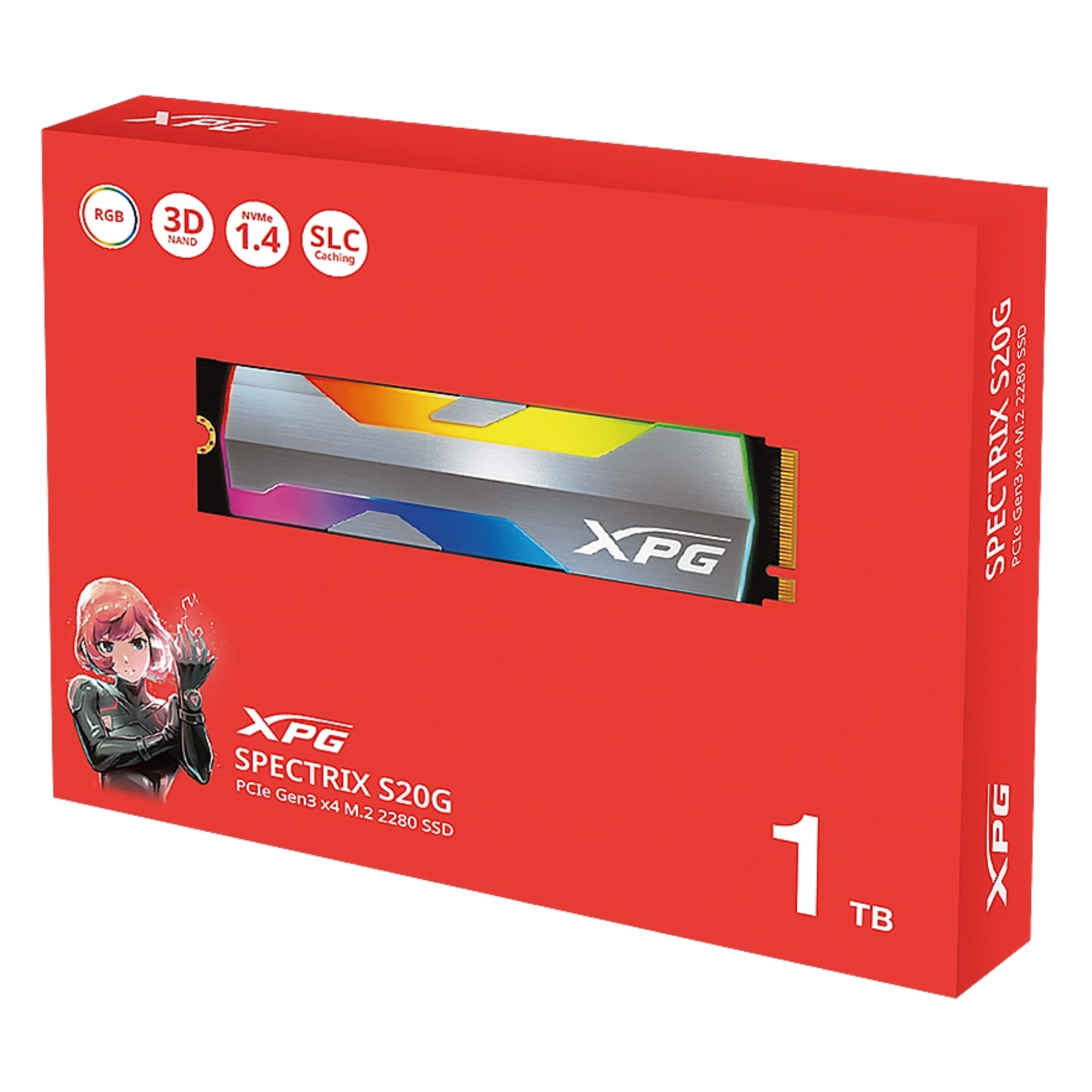 Disco Sólido XPG Spectrix S20G 1TB M.2 NVMe PCIe Gen3x4 2280 3D NAND