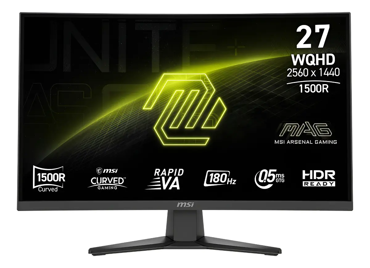 Monitor Gamer MSI MAG 275CQF E18 27" WQHD 2560x1440 Rapid VA Curvo 180Hz 0.5ms HDR Ready HDMI 2.0 DisplayPort 1.4a