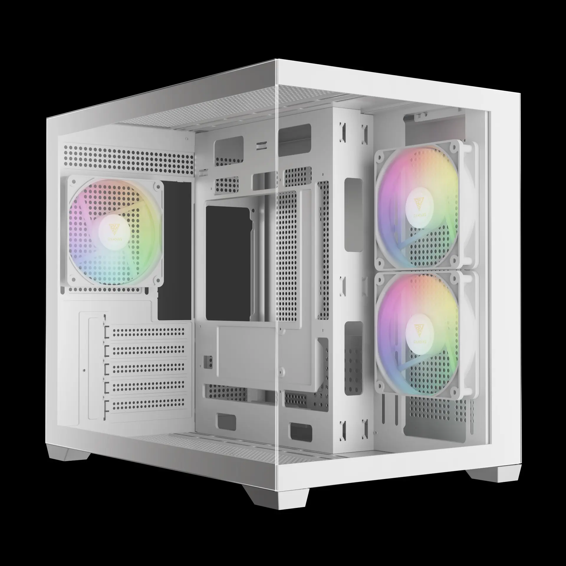 Case Gamdias Aura GC10M V2 ARGB Blanco Micro-ATX con Ventiladores ARGB