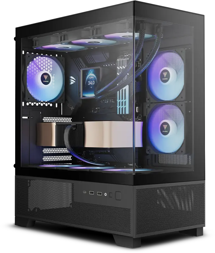 Case Gamdias Aura GC12 ARGB Mid Tower ATX Negro