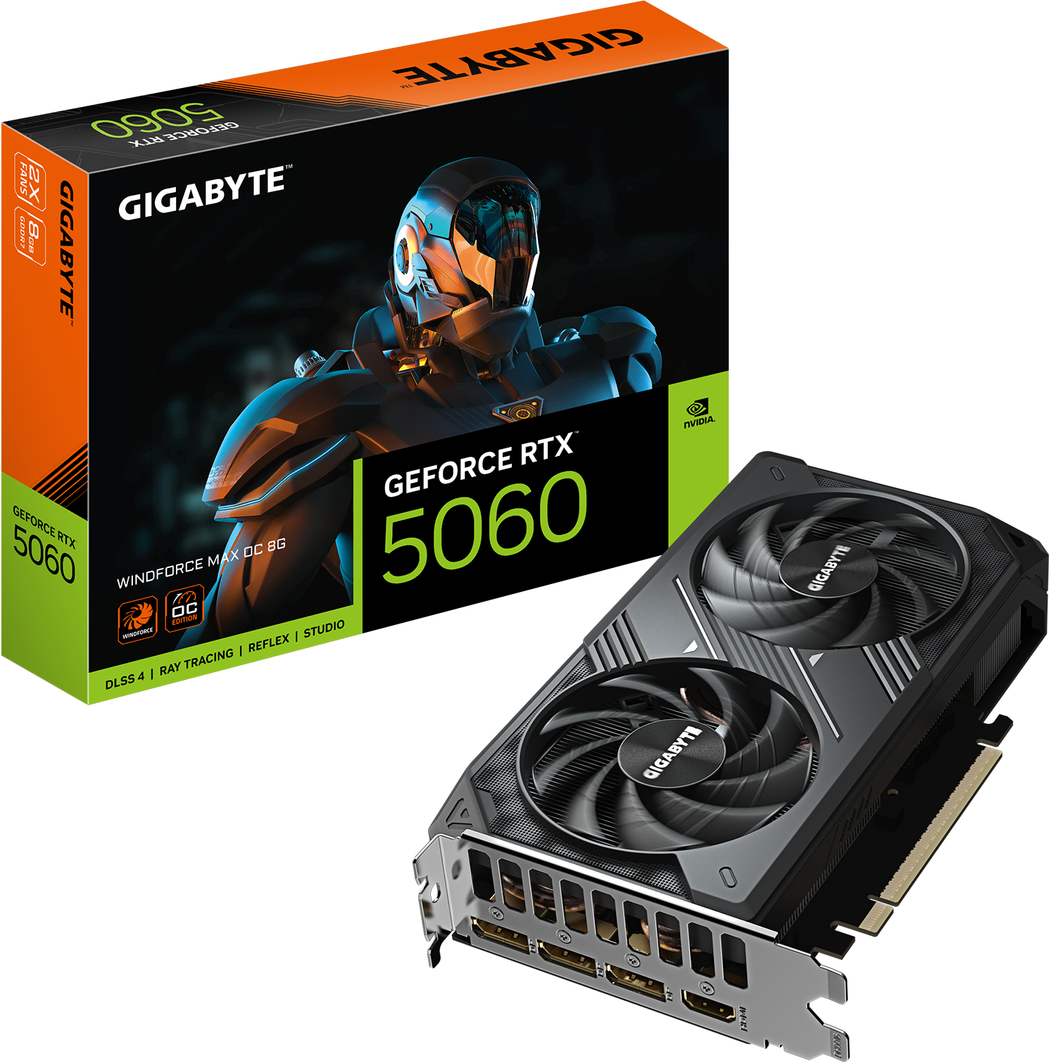 Gigabyte GeForce RTX 5060 Windforce Max OC 8G GDDR7 PCIe 5.0 2512MHz 28Gbps 550W