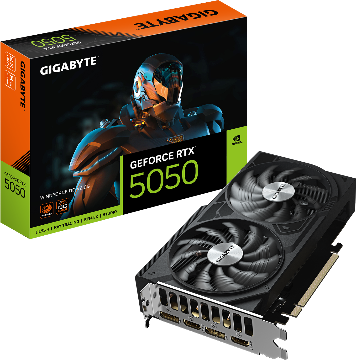 Tarjeta Gráfica GIGABYTE RTX 5050 8GB Windforce OC V2