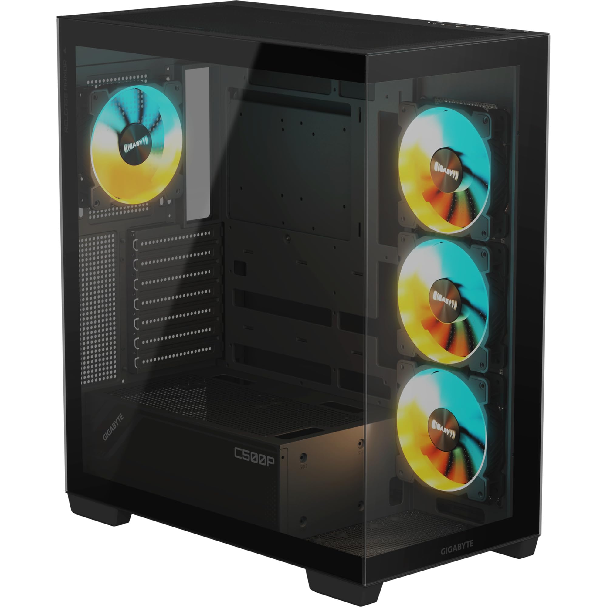 Case Gigabyte GB-C500P ST Panoramic Stealth Mid-Tower Vidrio Templado RGB Negro