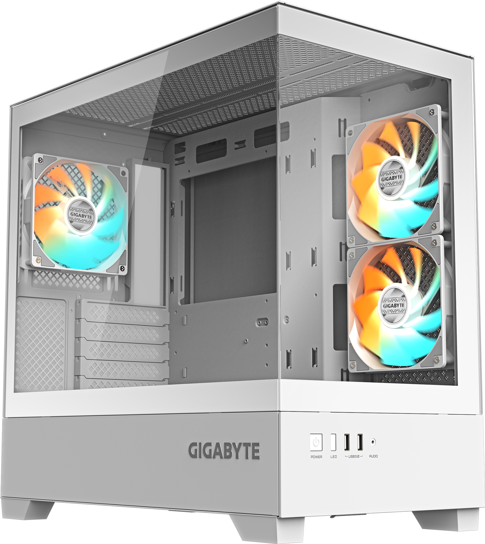 Case Gigabyte GB-C201PI Panoramic Ice Mid-Tower Vidrio Templado RGB Blanco