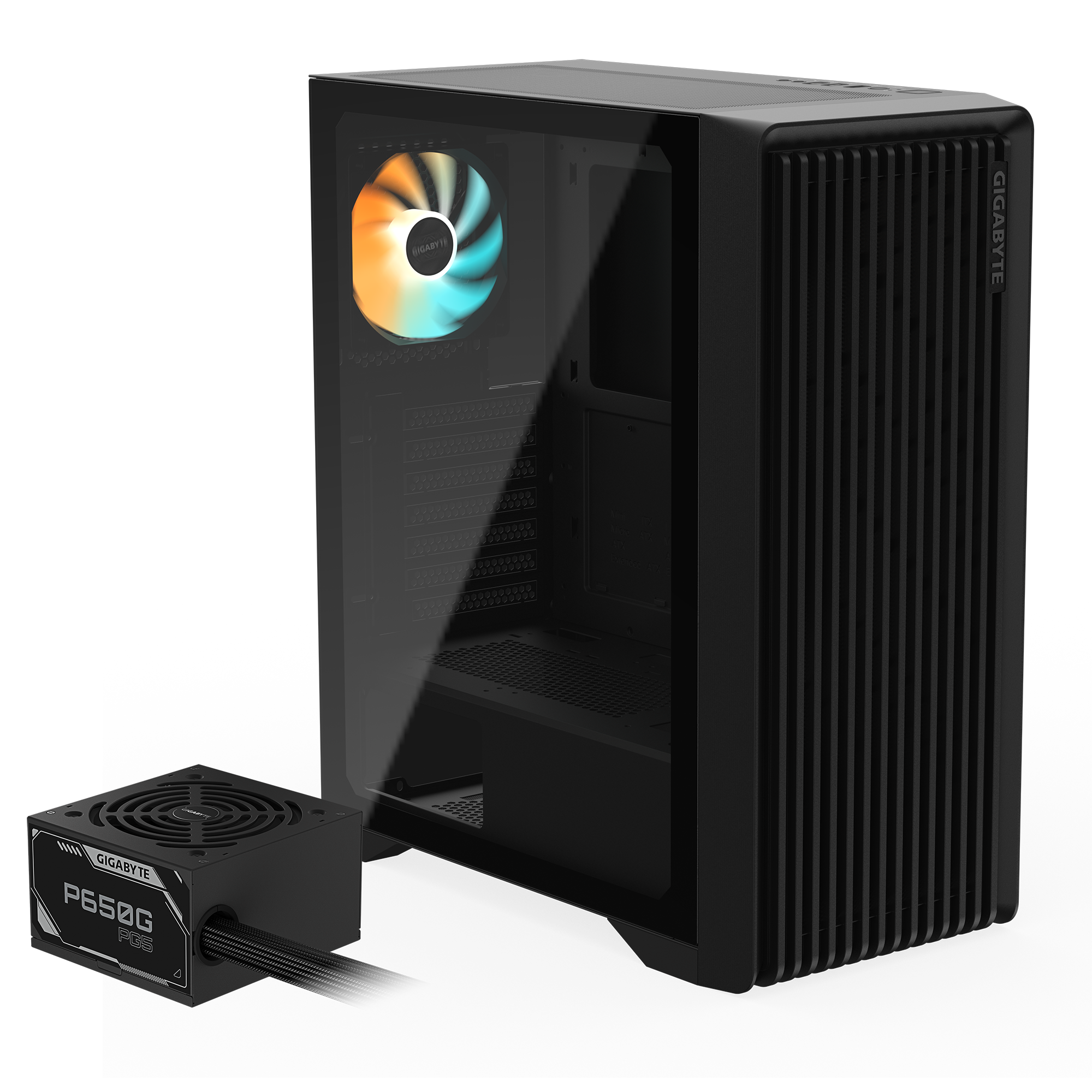 Case Gigabyte C103 Mid-Tower Vidrio Templado con Fuente Gigabyte PG5 650W 80 Plus Gold