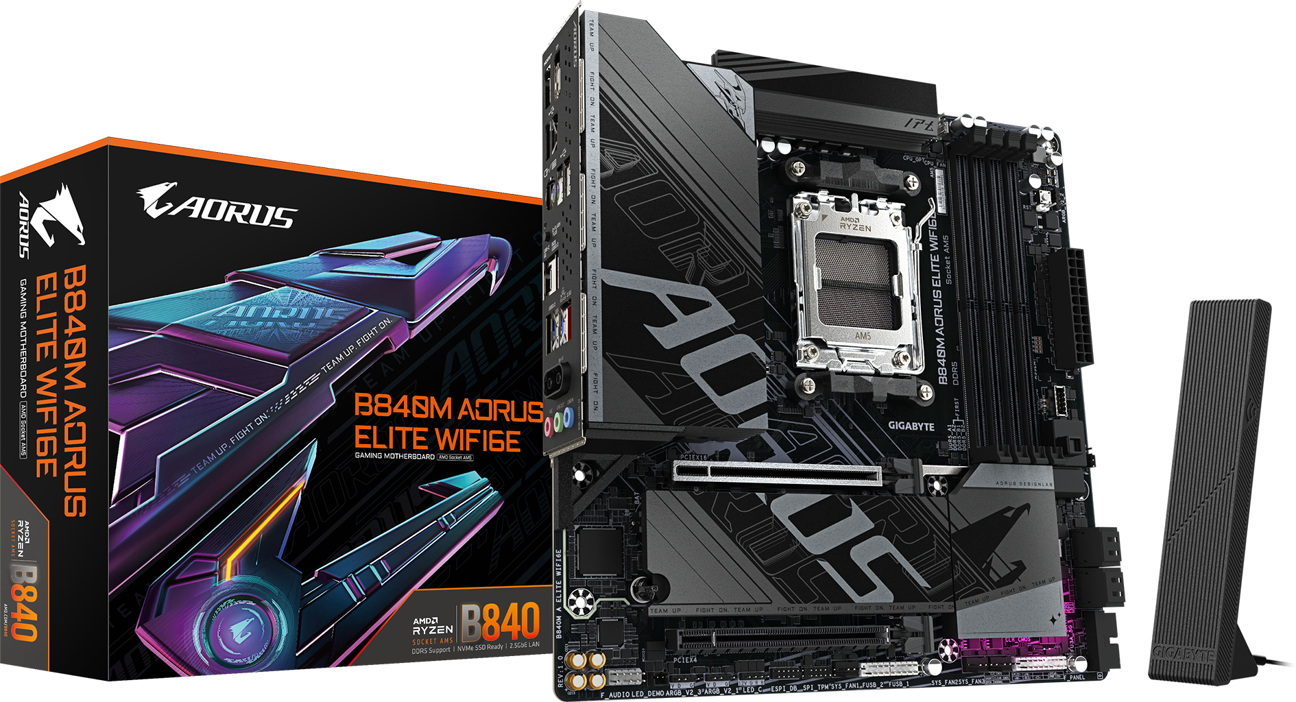 Mainboard Gigabyte B840M Aorus Elite WiFi 6E AM5 Micro-ATX DDR5 VRM 10+2+2