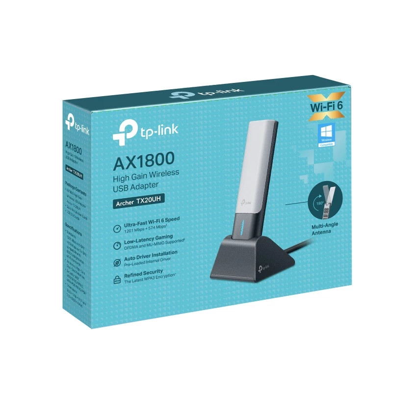 Adaptador de Red TP-Link Archer TX20UH AX1800 WiFi 6 USB