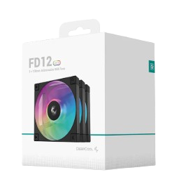 Ventilador Deepcool FD12 ARGB 120mm Pack 3 Fans Negro