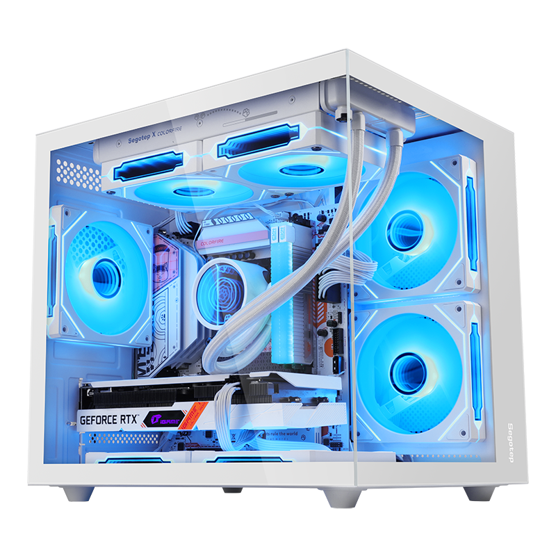 Case Segotep Brave W1 Blanco ITX/Micro-ATX 3 Fans 120mm