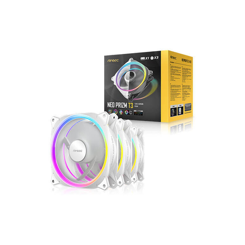 Ventilador Antec Neo Prizm T3 ARGB 120mm Pack 3 Fans Blanco