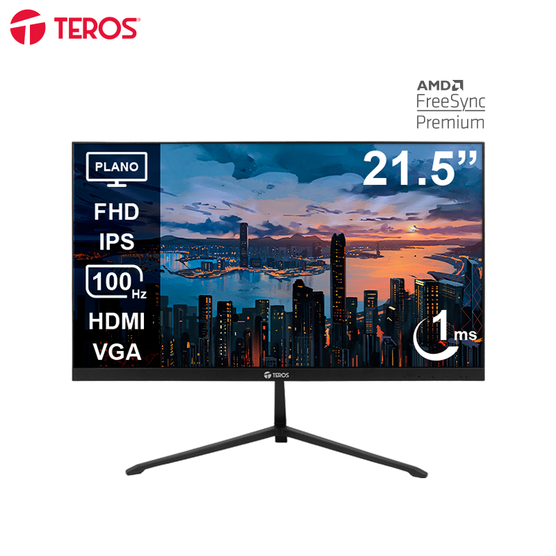 Monitor Teros TE-2128S Plano 21.5" FHD IPS 1ms 100Hz HDMI VGA
