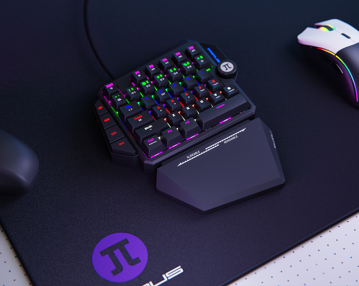 Teclado Gaming Primus Gaming Ballista Cableado Una Mano USB Switch Rojo
