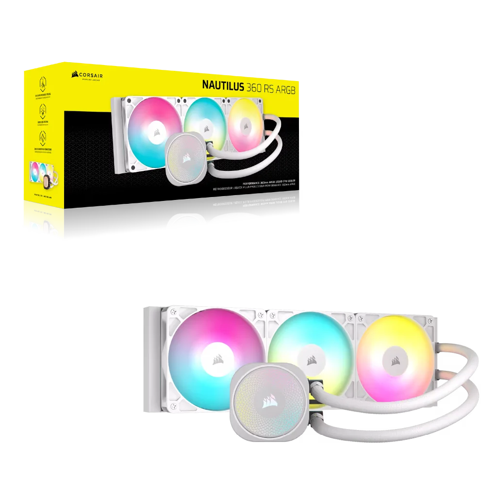 Disipador Corsair Nautilus 360 RS ARGB Refrigeración Líquida 360mm Blanco