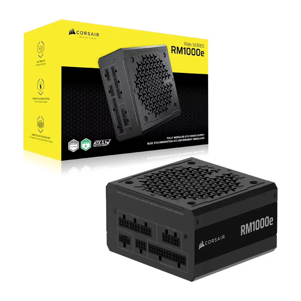 Fuente de Poder Corsair RM1000E 1000W 80+ Platinum Full Modular ATX 3.1 PCIe 5.1
