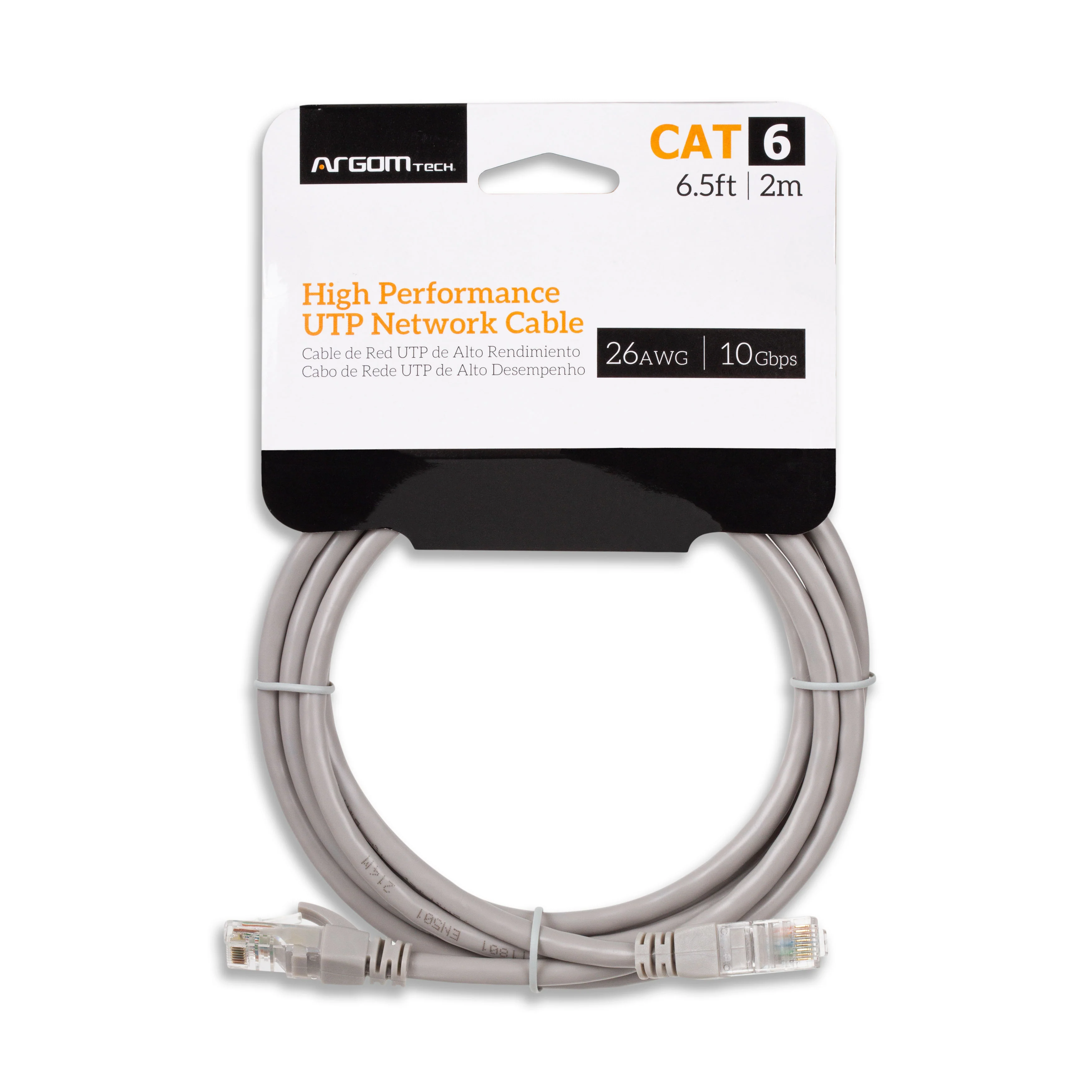 Cable de Red Argom UTP Cat6 2m Gris