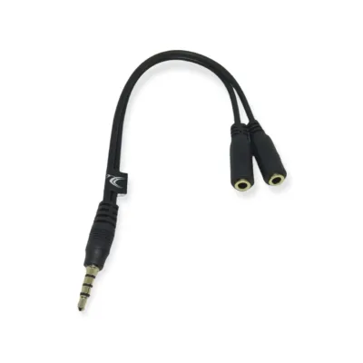 Cable de Audio 3.5mm 1 Macho 2 Hembra Mic + Speaker
