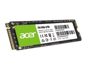 Disco Sólido Acer FA100 256GB M.2 2280 NVMe PCIe 3.0 3300/2700 MB/s 3D NAND