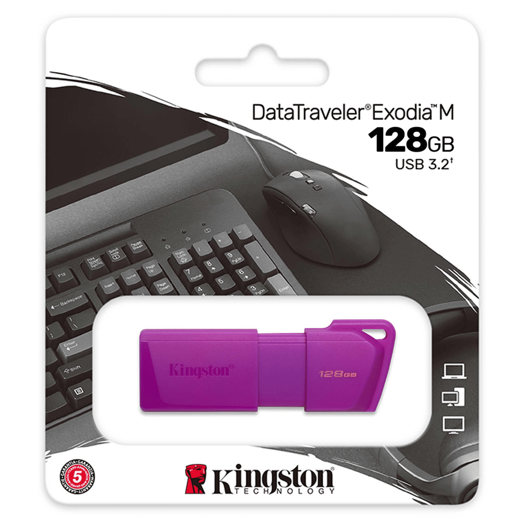 Pendrive Kingston DataTraveler Exodia M 128GB USB 3.2 Morado