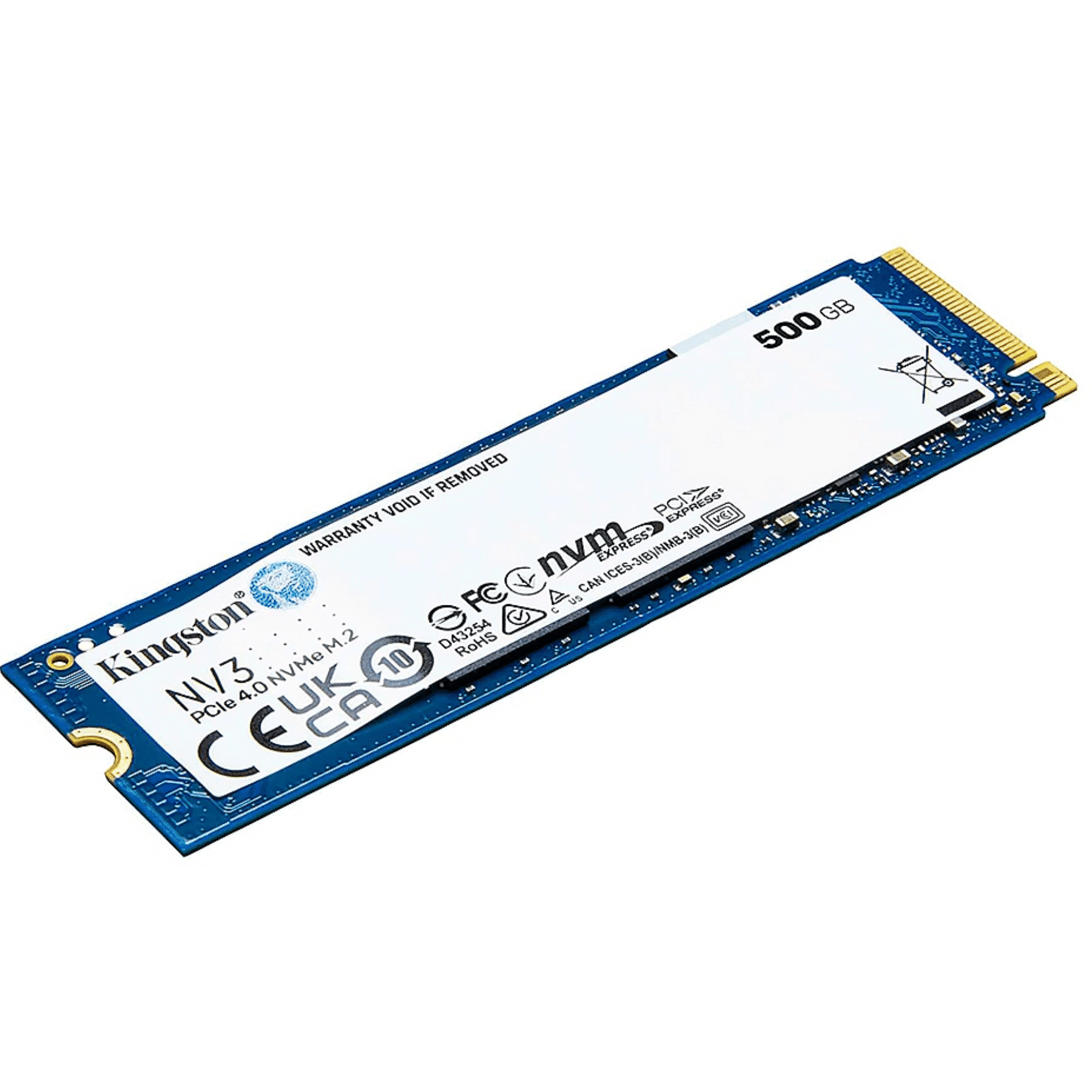 Disco Sólido Kingston NV3 500GB M.2 2280 NVMe PCIe 4.0 hasta 3000MB/s